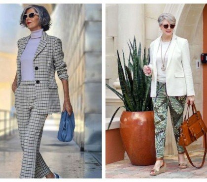 tenue femme professionnelle femme 60 ans mode 2023 daffaire ete pantalon plus jupe