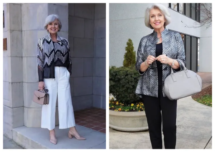 tenue professionnelle femme 60 ans mode 2023 daffaire ete pantalon plus jupe veste avec de beaux détails