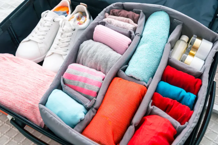 rouler les vêtements dans la valise comment optimiser sa valise astuces voyage cabine faire ranger 1 semaine 2 rangement
