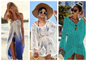 vêtements de plage tendance 2023 porter cet été mini robe longue paréo jupe fendue voilée pantalon évasé filet idées modèles bohème chic