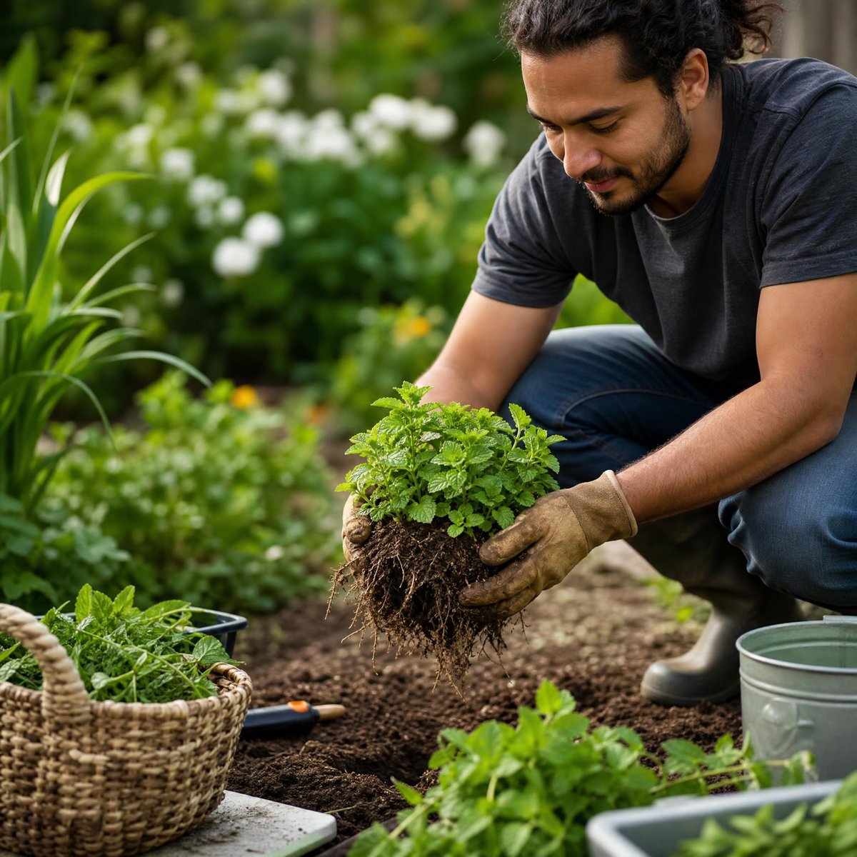 comment enlever les racines de menthe dans le jardin