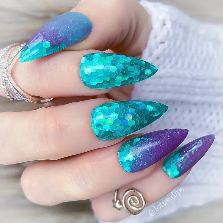 comment réaliser les ongles écaille de sirène mermaid nails
