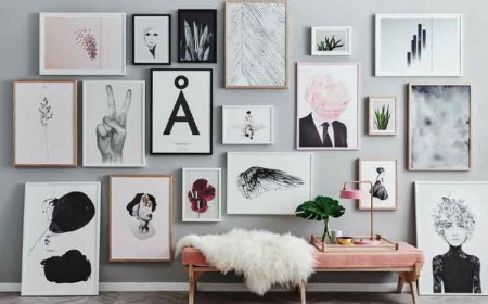 comment recouvrir cacher un mur intérieur abîmé moche sans travaux repeindre idée astuce déco murale originale tissu bois papier peint cadres photos