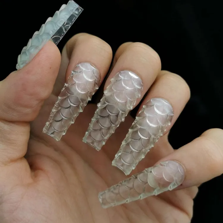 déco ongles en gel nail art mermaid nails