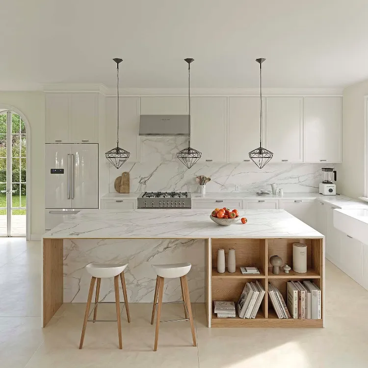 décoration cuisine blanche en bois style scandinave moderne 2023