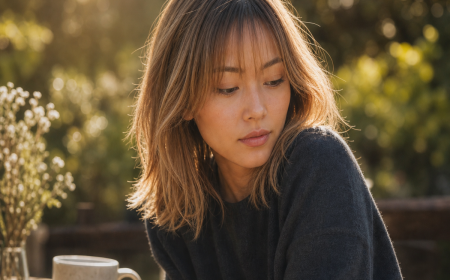 Frange fine coupe cheveux femme 2023, cheveux longs mi-longs blonds avec frange légère aérienne