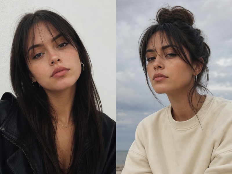 comment entretenir et coiffer la frange fine droite pour quel visage type cheveux femme visage rond ovale carré coiffures été 2023