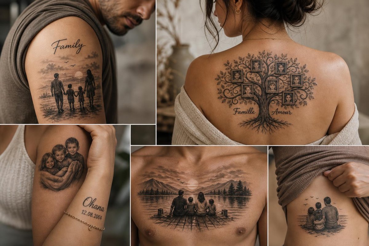 grand tatouage symbolique amour famille