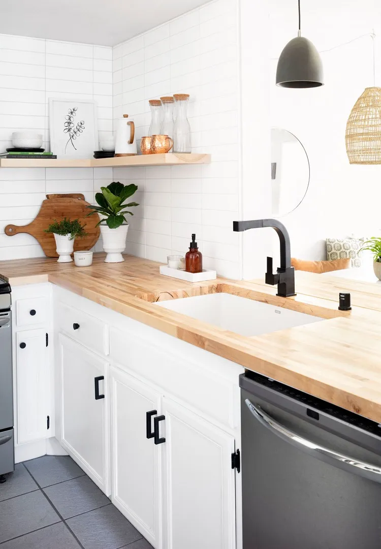 idées déco petite cuisine blanche en bois naturel ikea inspirations pinterest kitchen design moderne 2023