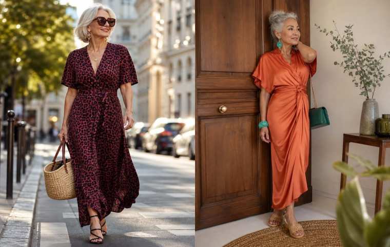 meilleurs modèles robe amincissante pour femme 60 ans et plus tenue élégante été 2023