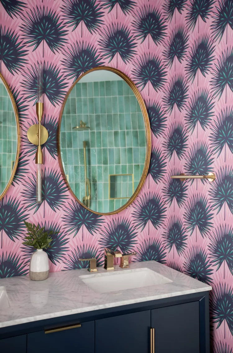 miroir salle de bain style art déco tendance 2023 touches de laiton