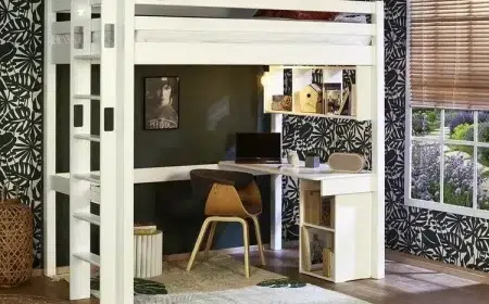 où placer le lit dans une petite chambre aménagement petite chambre adulte gain de place lit mezzanine adulte espace bureau