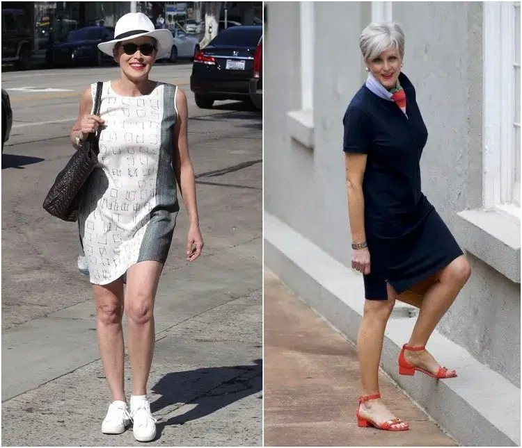 robe habillée pour femme 70 ans genoux longueur paraître plus mince
