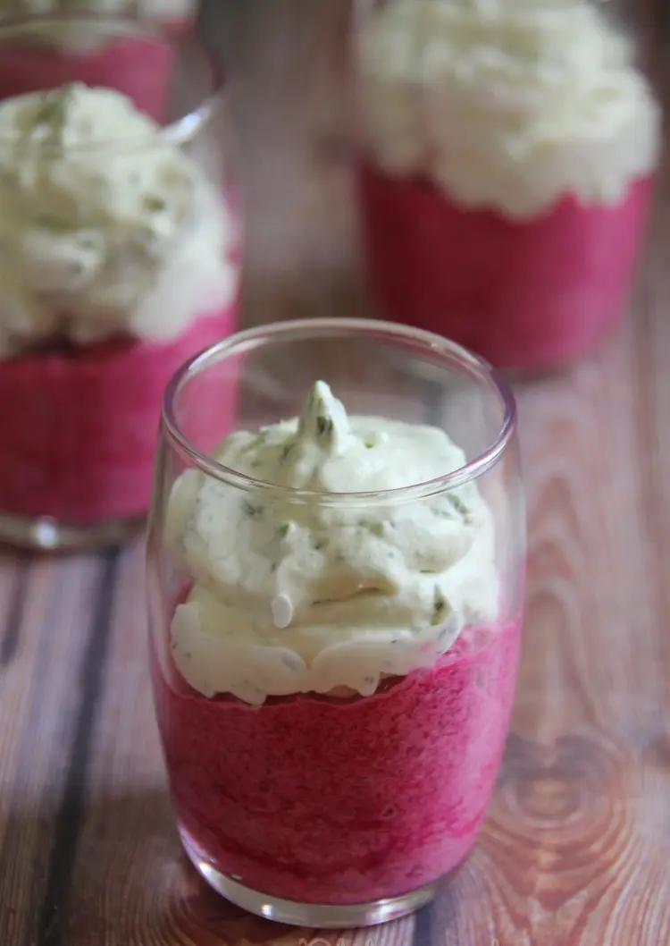 verrine betteraves chèvre gaspacho recette chic rapide facile 10 minutes