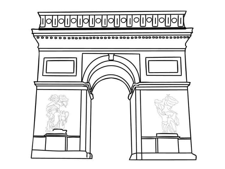 arc de triomphe dans la capitale le 14 juillet signification idees famille dessin couleurs