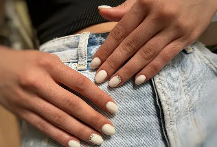 milky nails