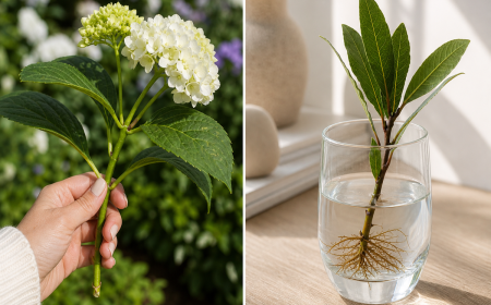 Bouturage hortensia dans l'eau – tuto technique couper une tige fleurie et faire pousser les racines en verre