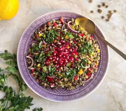 salade de lentilles à la méditerranéenne recette saine à préparer au dîner