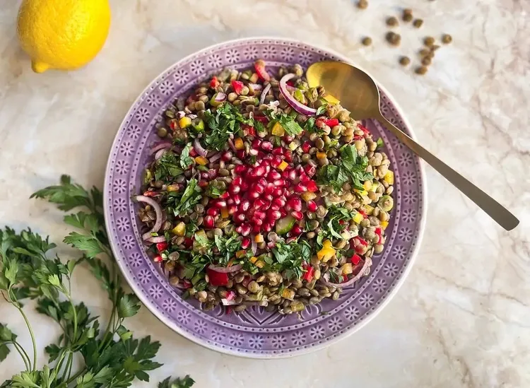 salade de lentilles à la méditerranéenne recette saine à préparer au dîner