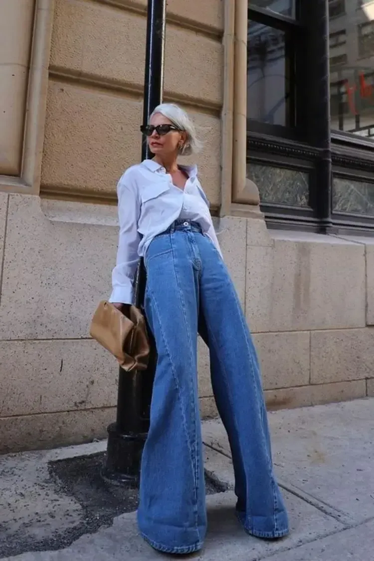 comment porter le pantalon fluide a 60 ans idees ete taille haute denim rajeunissant tendance femme jean