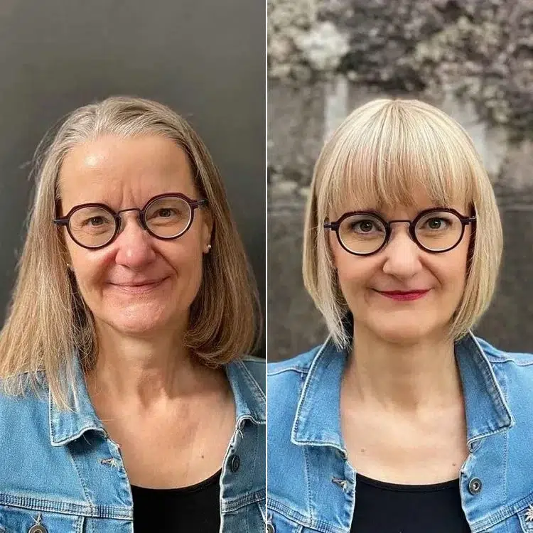 coiffure avant après femme 50 ans