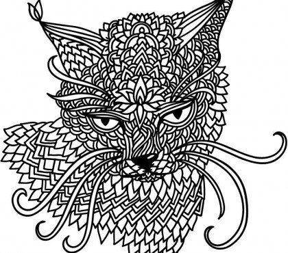 coloriage chat pour adulte mandala