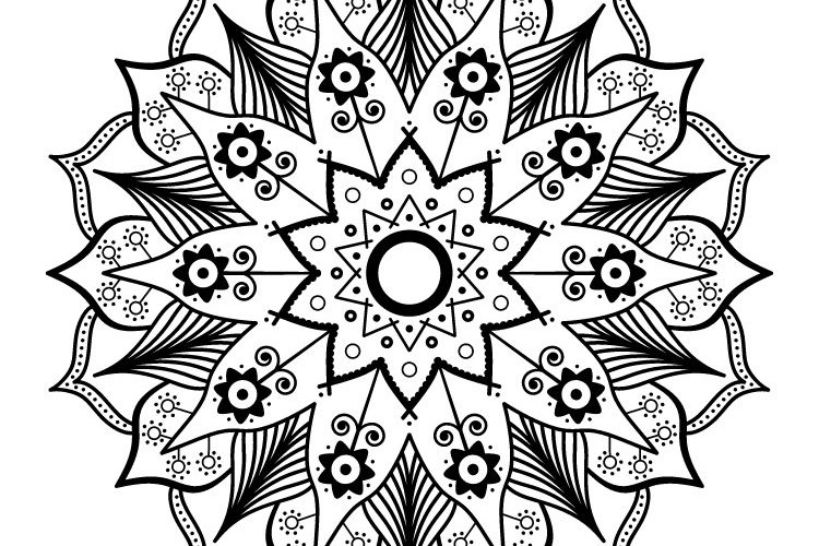 Coloriage pour adulte à imprimer : 30 dessins Mandala, Fleurs et