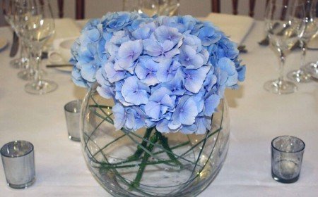 comment faire une composition florale avec des hortensias bleue idées mariage