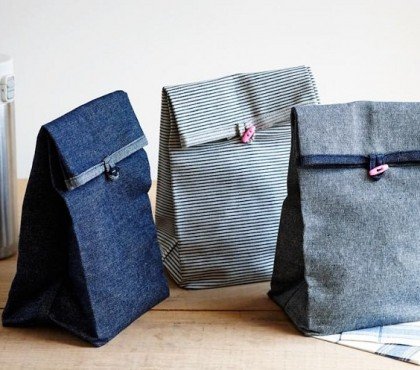 comment réutiliser un jean fabriquer sacs lunch snacks avec boutons