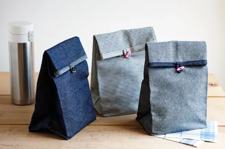 comment réutiliser un jean fabriquer sacs lunch snacks avec boutons