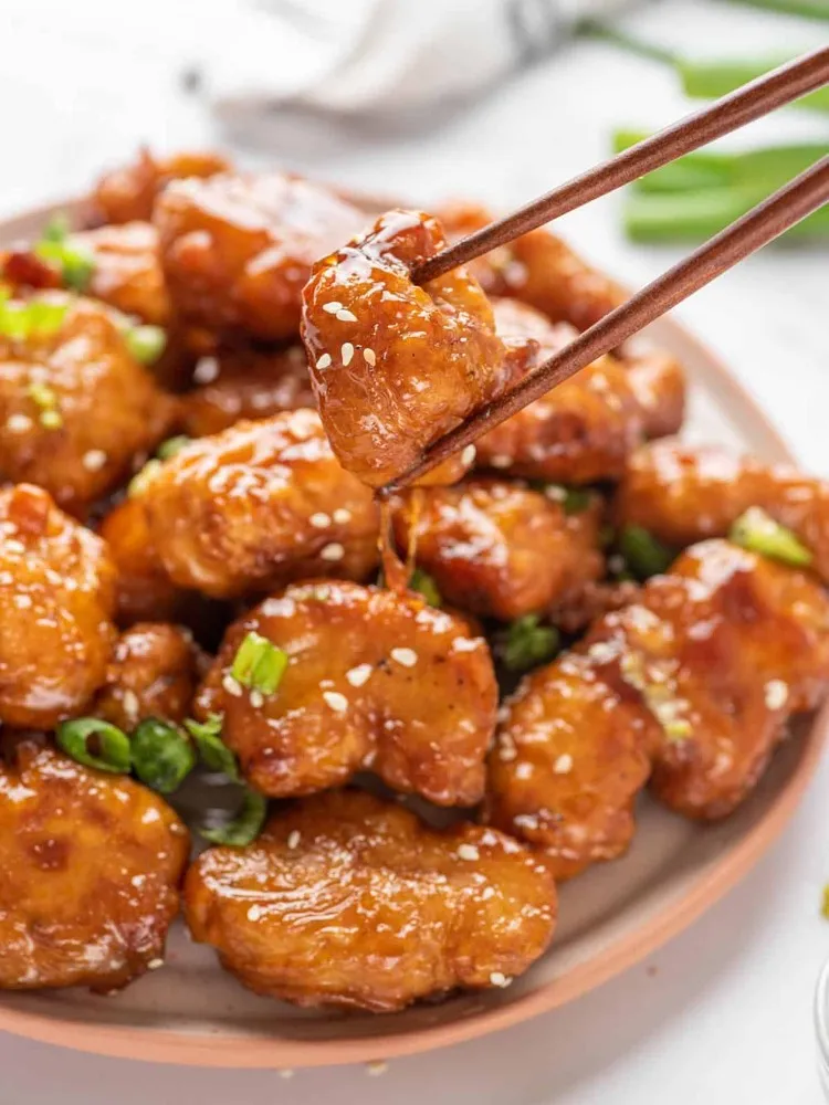 comment servir le poulet au miel à la chinoise