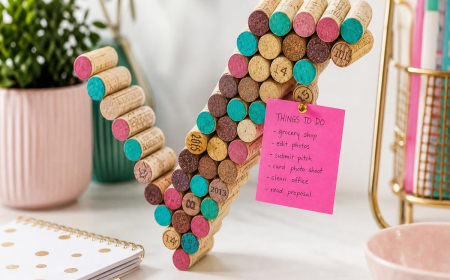 idée de bricolage avec des bouchons en liège lettre déco tableau poser