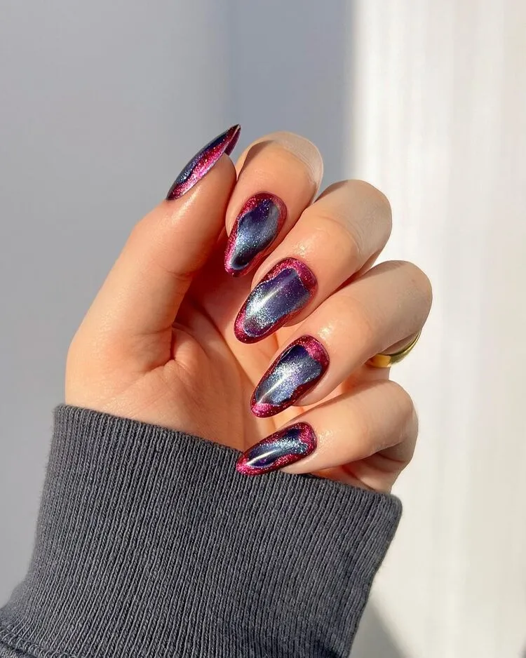 ongles automne 2023 galaxy nails