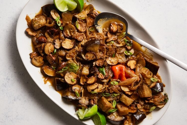 recette aubergine courgette poivron champignon peu calorique richesse saveurs