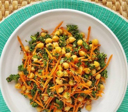 salade de pois chiche marocaine carotte persil cumin recette facile rapide