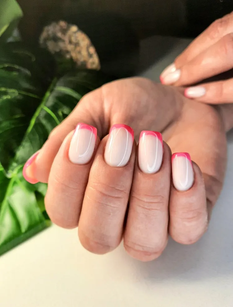 manicure trend september back to school 2023 fall micro french rose