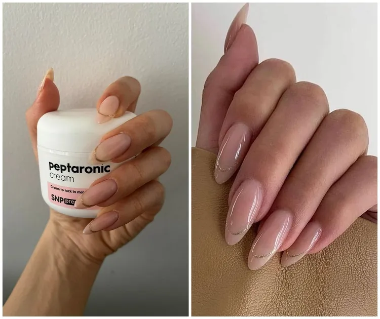 trend naked nails nude manicure deco minimalist nails nail art september 2023 back to school