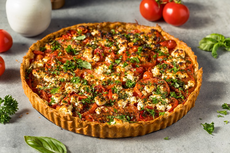 healthy homemade tomato feta tart pastry