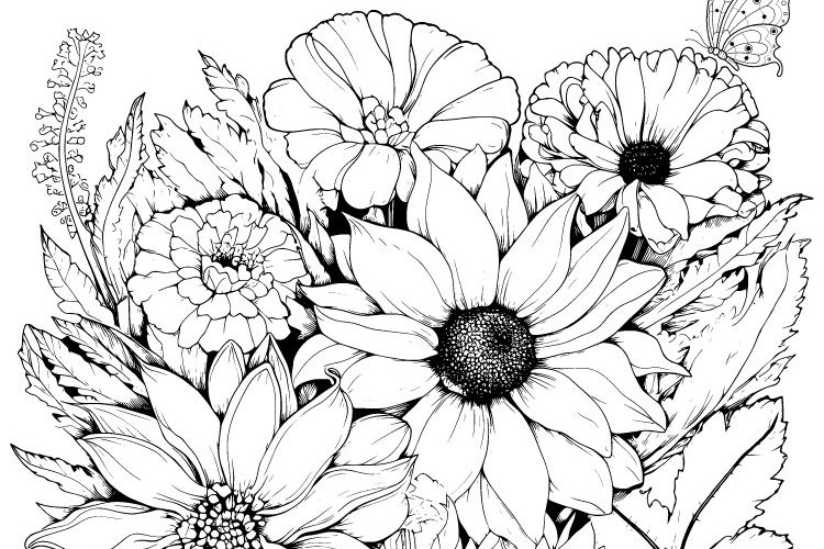 Fleurs à colorier et imprimer gratuitement pour Adultes & Enfants