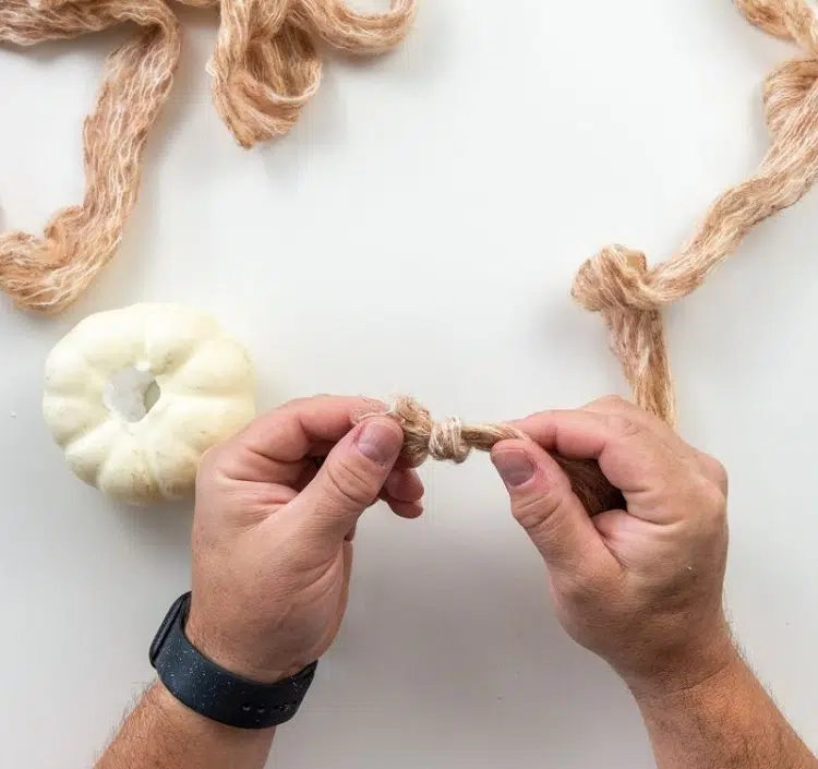 bricolage citrouille en laine