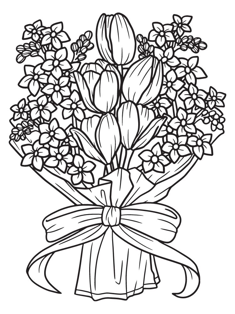 coloriage bouquet de fleurs à imprimer gratuitement