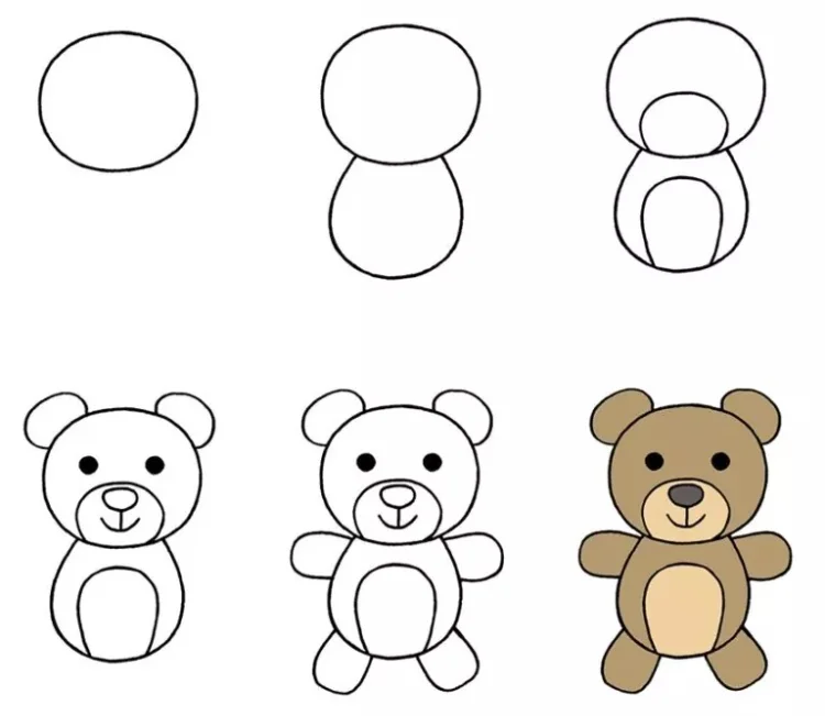 comment dessiner un nounours enfants maternelle dessin simple