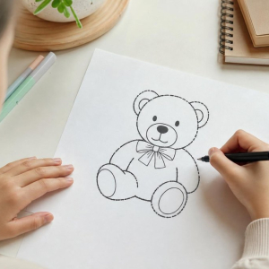 comment dessiner un nounours étapes enfants ecole primaire