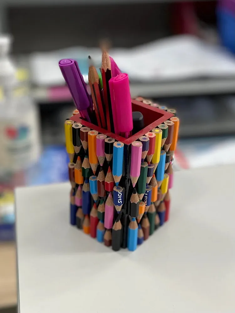 comment réutiliser les crayons de bois projets diy porte crayon