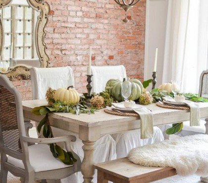 déco de table automne pour embellir la maison idées tendance blanc sauge