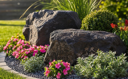 déco jardin avec des grosses pierres