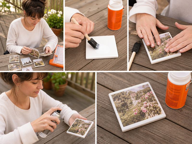 bricolage utile pour ado sous verres polaroid photos instagram étapes