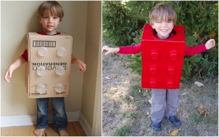 idées originales de déguisement halloween enfant pour garcon pièce lego facile fabriquer