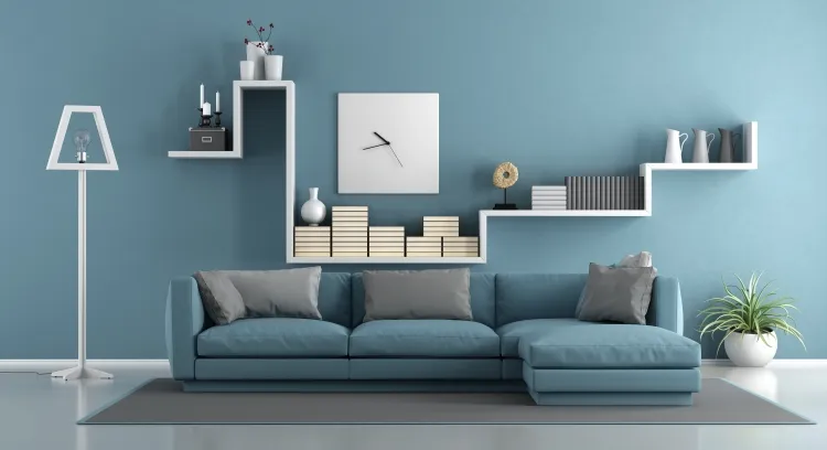 quelle est la couleur idéale pour un salon nuance bleu mêlée vert naturel murs meubles