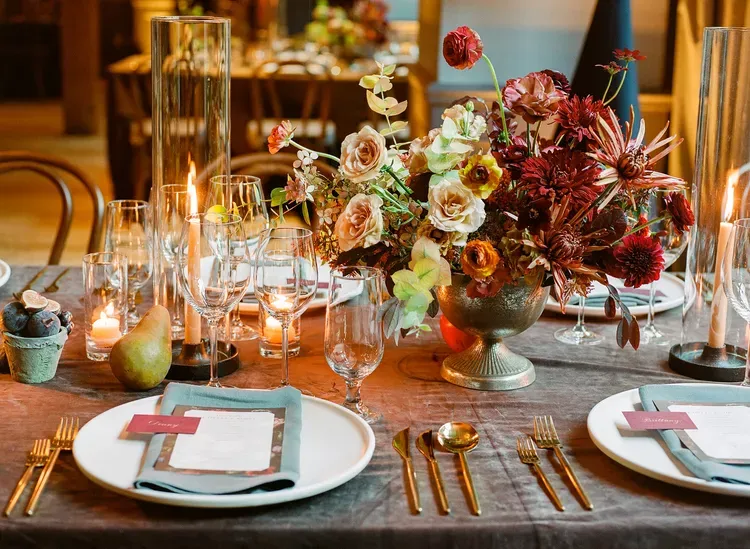 quelles couleurs pour une décoration mariage automne centre de table mariage simple et chic 2023